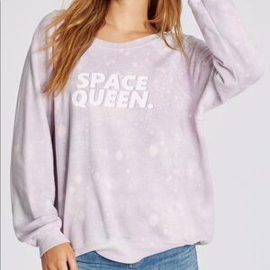 NWT WILDFOX jumper space queen purple dip dyed space printed graphic pullover S